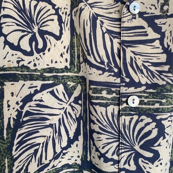 Tori RICHARD Aloha Hawaiian Shirt w/ Monsterra Leaves Men L Large - Picture 4 of 6
